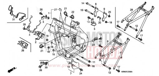 CARROSSERIE DE CHASSIS CRF250R7 de 2007